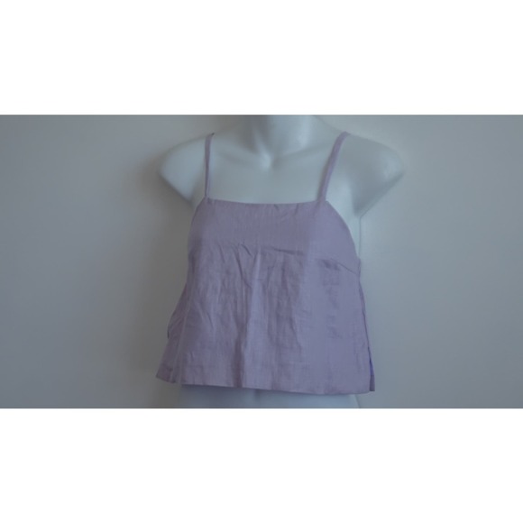 Hevron Women's Boxy Cropped Spaghetti Strap Top lavender XS L NWT 198 - Picture 2 of 10